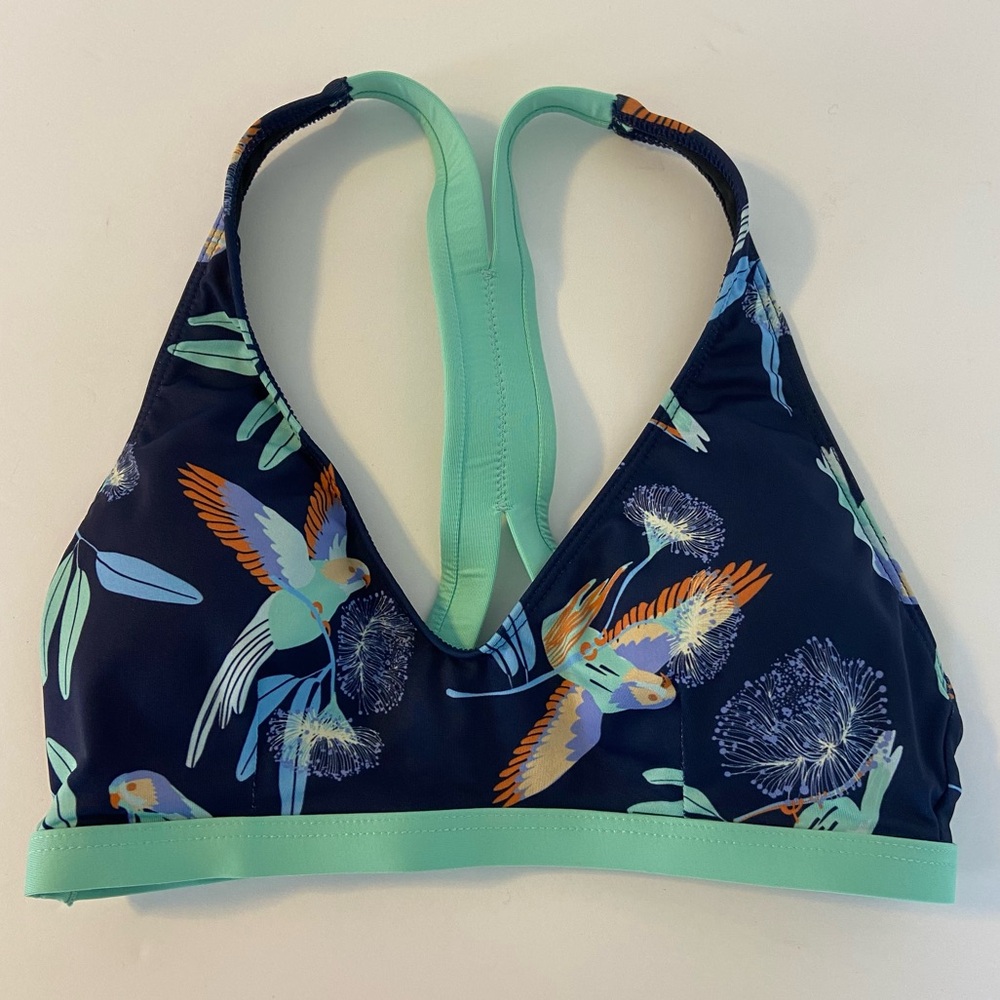 NWOT Patagonia Parrots Neo Navy Bottom Turn Bikini Top - Picture 4 of 11